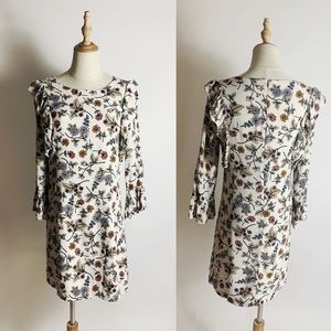 SANCTUARY Cream Ruffle Floral Sheath Dress S